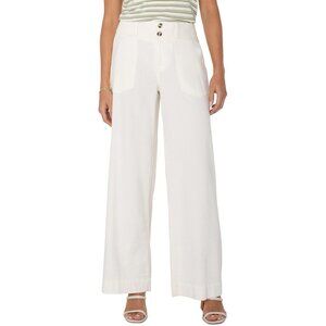 NWT Liverpool High Waist‎ Utility Patch Pocket Wide Leg Pants Ivory Women 0/25